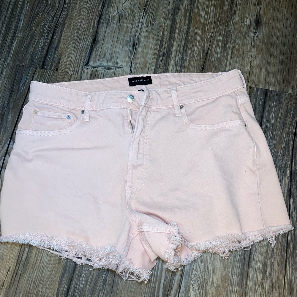 Free People Light Pink Jean Shorts
